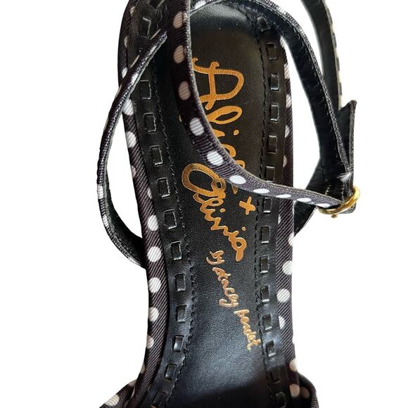 NEW Alice + Olivia Polka Dot Low Wedge Strappy Sandals Sz 39 - Picture 6 of 11